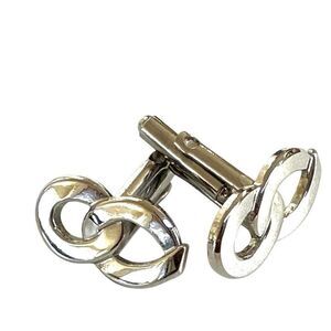 Silver  vintage double circle Cuff Links